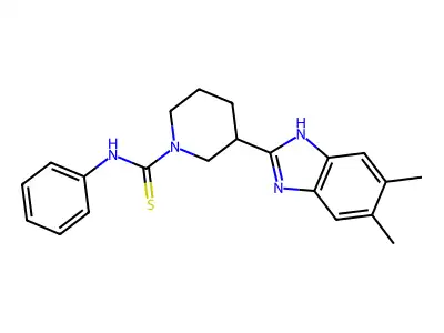1-Piperidinecarbothioamide, 3-(5,6-dimethyl-1H-benzimidazol-2-YL)-N-phenyl- structure