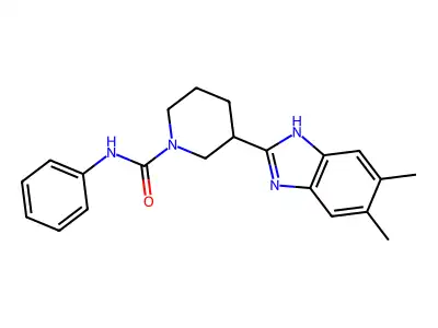 1-Piperidinecarboxamide, 3-(5,6-dimethyl-1H-benzimidazol-2-YL)-N-phenyl- structure