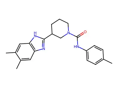 3-(5,6-dimethyl-1H-benzimidazol-2-yl)-N-(4-methylphenyl)piperidine-1-carboxamide structure