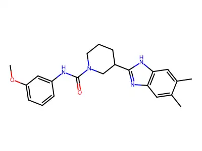 1-piperidinecarboxamide,3-(5,6-dimethyl-1h-benzimidazol-2-yl)-n-(3-methoxyphenyl)- structure