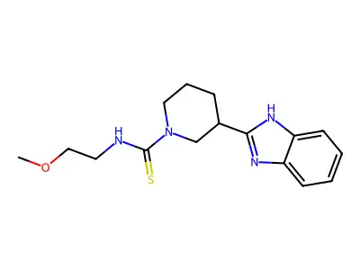 1-Piperidinecarbothioamide, 3-(1H-benzimidazol-2-YL)-N-(2-methoxyethyl)- structure