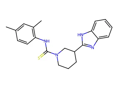 3-(1H-benzimidazol-2-yl)-N-(2,4-dimethylphenyl)piperidine-1-carbothioamide structure