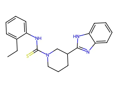 3-(1H-benzimidazol-2-yl)-N-(2-ethylphenyl)piperidine-1-carbothioamide structure