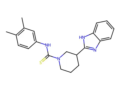 1-Piperidinecarbothioamide, 3-(1H-benzimidazol-2-YL)-N-(3,4-dimethylphenyl)- structure