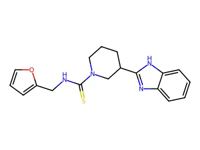 1-Piperidinecarbothioamide, 3-(1H-benzimidazol-2-YL)-N-(2-furanylmethyl)- structure