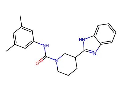 1-Piperidinecarboxamide, 3-(1H-benzimidazol-2-YL)-N-(3,5-dimethylphenyl)- structure