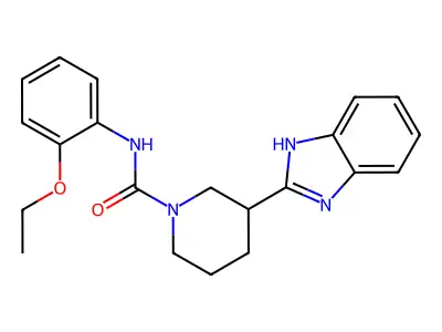 3-(1H-benzimidazol-2-yl)-N-(2-ethoxyphenyl)piperidine-1-carboxamide structure