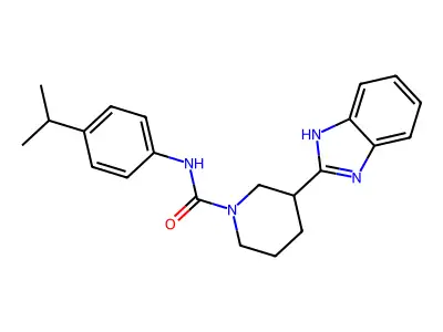 3-(1H-benzimidazol-2-yl)-N-(4-propan-2-ylphenyl)piperidine-1-carboxamide structure