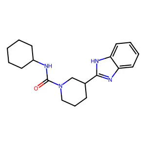 3-(1H-Benzoimidazol-2-yl)-piperidine-1-carboxylic acid cyclohexylamide structure