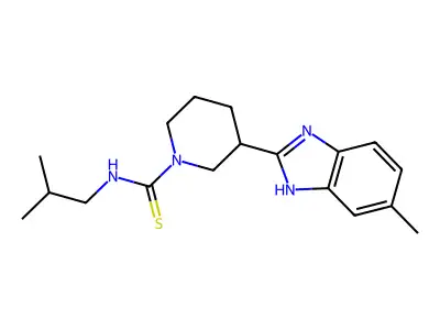 3-(6-methyl-1H-benzimidazol-2-yl)-N-(2-methylpropyl)piperidine-1-carbothioamide structure