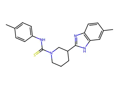3-(6-methyl-1H-benzimidazol-2-yl)-N-(4-methylphenyl)piperidine-1-carbothioamide structure