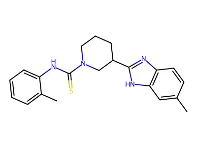 3-(5-Methyl-1H-benzoimidazol-2-yl)-piperidine-1-carbothioic acid o-tolylamide structure