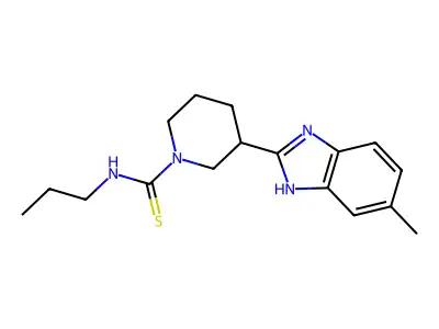 1-Piperidinecarbothioamide, 3-(5-methyl-1H-benzimidazol-2-YL)-N-propyl- structure