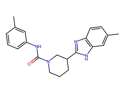 3-(6-methyl-1H-benzimidazol-2-yl)-N-(3-methylphenyl)piperidine-1-carboxamide structure