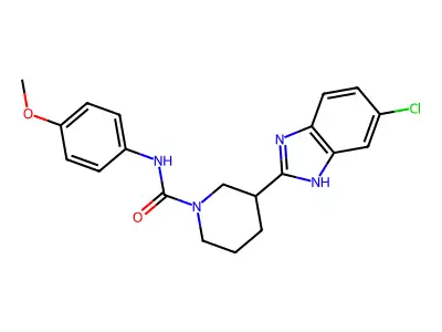 3-(6-chloro-1H-benzimidazol-2-yl)-N-(4-methoxyphenyl)piperidine-1-carboxamide structure
