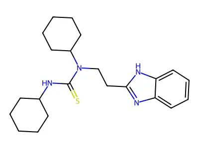 1-[2-(1H-benzimidazol-2-yl)ethyl]-1,3-dicyclohexylthiourea structure