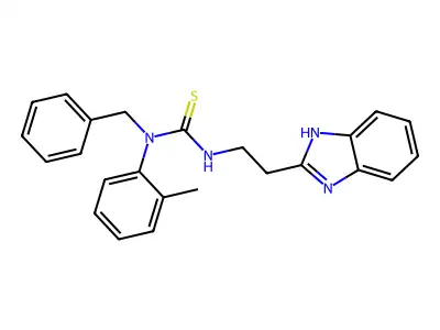 1-[2-(1H-benzimidazol-2-yl)ethyl]-1-benzyl-3-(2-methylphenyl)thiourea structure