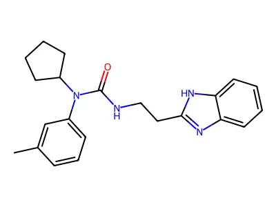 1-[2-(1H-benzimidazol-2-yl)ethyl]-1-cyclopentyl-3-(3-methylphenyl)urea structure