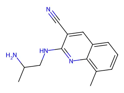 3-Quinolinecarbonitrile, 2-[(2-aminopropyl)amino]-8-methyl- structure