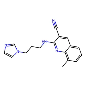 2-(3-Imidazol-1-ylpropylamino)-8-methylquinoline-3-carbonitrile structure