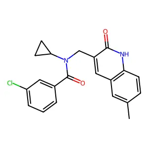 3-Chloro-N-cyclopropyl-N-((6-methyl-2-oxo-1,2-dihydroquinolin-3-yl)methyl)benzamide structure