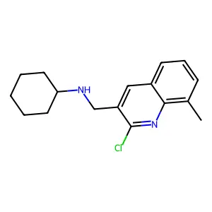 (2-Chloro-8-methyl-quinolin-3-ylmethyl)-cyclohexyl-amine structure
