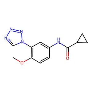 N-[4-methoxy-3-(tetrazol-1-yl)phenyl]cyclopropanecarboxamide structure