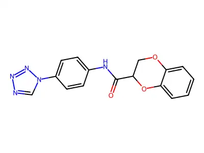 N-(4-(1H-tetrazol-1-yl)phenyl)-2,3-dihydrobenzo[b][1,4]dioxine-2-carboxamide structure