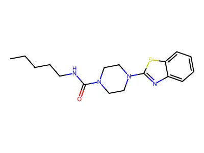 1-Piperazinecarboxamide, 4-(2-benzothiazolyl)-N-pentyl- structure