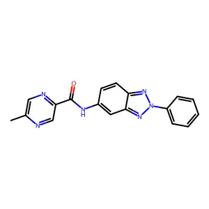 5-Methyl-N-(2-phenyl-2H-benzotriazol-5-yl)-2-pyrazinecarboxamide structure