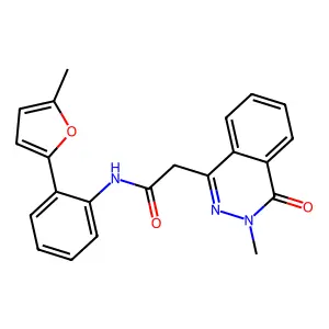 1-phthalazineacetamide,3,4-dihydro-3-methyl-n-[2-(5-methyl-2-furanyl)phenyl]-4-oxo- structure