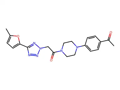 1-[4-(4-acetylphenyl)piperazin-1-yl]-2-[5-(5-methyl-2-furyl)tetrazol-2-yl]ethanone structure