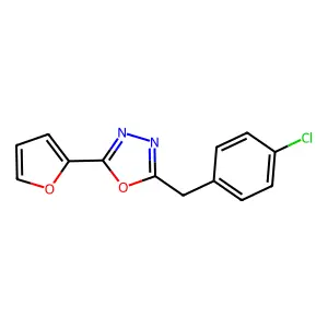 1,3,4-Oxadiazole, 2-[(4-chlorophenyl)methyl]-5-(2-furanyl)- structure