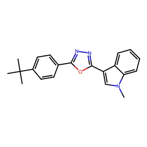 1H-Indole, 3-[5-[4-(1,1-dimethylethyl)phenyl]-1,3,4-oxadiazol-2-YL]-1-methyl- structure