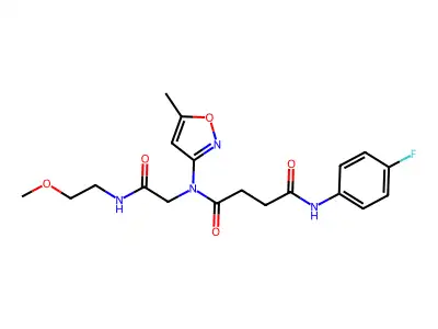 Butanediamide, N-(4-fluorophenyl)-N-[2-[(2-methoxyethyl)amino]-2-oxoethyl]-N-(5-methyl-3-isoxazolyl)- (9CI) structure