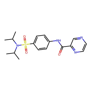 N-[4-(Diisopropylsulfamoyl)phenyl]-2-pyrazinecarboxamide structure