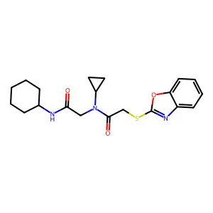 Acetamide,2-(2-benzoxazolylthio)-N-[2-(cyclohexylamino)-2-oxoethyl]-N-cyclopropyl- structure