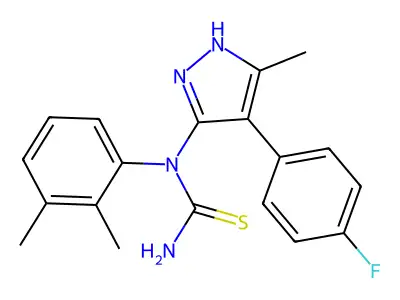 1-(2,3-dimethylphenyl)-3-[4-(4-fluorophenyl)-5-methyl-1H-pyrazol-3-yl]thiourea structure