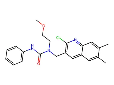 1-(2-Chloro-6,7-dimethyl-quinolin-3-ylmethyl)-1-(2-methoxy-ethyl)-3-phenyl-urea structure