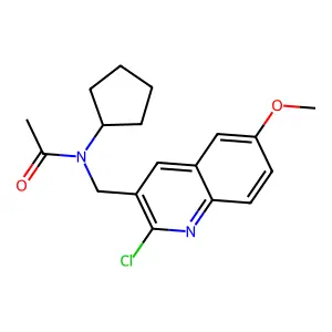 N-[(2-Chloro-6-methoxy-3-quinolinyl)methyl]-N-cyclopentylacetamide structure