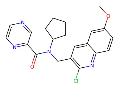 N-[(2-Chloro-6-methoxy-3-quinolinyl)methyl]-N-cyclopentyl-2-pyrazinecarboxamide structure