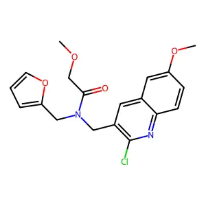 N-[(2-Chloro-6-methoxy-3-quinolinyl)methyl]-N-(2-furylmethyl)-2-methoxyacetamide structure