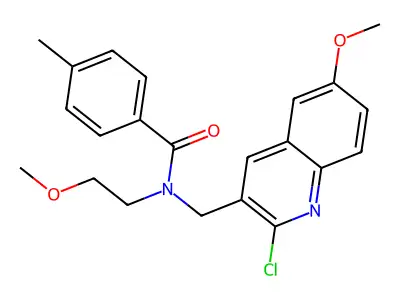 N-((2-Chloro-6-methoxyquinolin-3-yl)methyl)-N-(2-methoxyethyl)-4-methylbenzamide structure