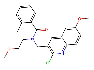 N-((2-Chloro-6-methoxyquinolin-3-yl)methyl)-N-(2-methoxyethyl)-2-methylbenzamide structure