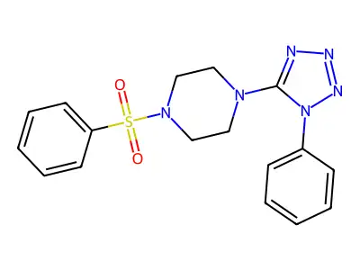 1-(Benzenesulfonyl)-4-(1-phenyltetrazol-5-yl)piperazine structure