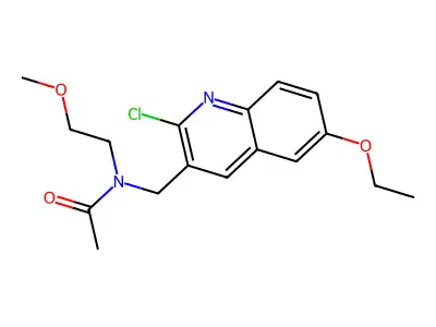 N-[(2-Chloro-6-ethoxy-3-quinolinyl)methyl]-N-(2-methoxyethyl)acetamide structure