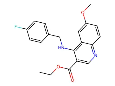 Ethyl 4-[(4-fluorophenyl)methylamino]-6-methoxyquinoline-3-carboxylate structure