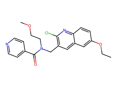 4-pyridinecarboxamide,n-[(2-chloro-6-ethoxy-3-quinolinyl)methyl]-n-(2-methoxyethyl)- structure