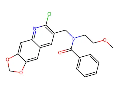 N-[(6-Chloro[1,3]dioxolo[4,5-g]quinolin-7-yl)methyl]-N-(2-methoxyethyl)benzamide structure
