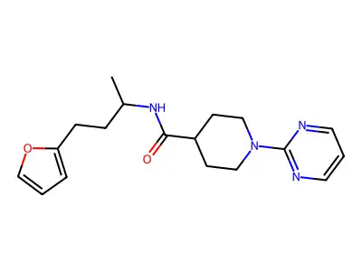 4-Piperidinecarboxamide,n-[3-(2-furanyl)-1-methylpropyl]-1-(2-pyrimidinyl)- structure